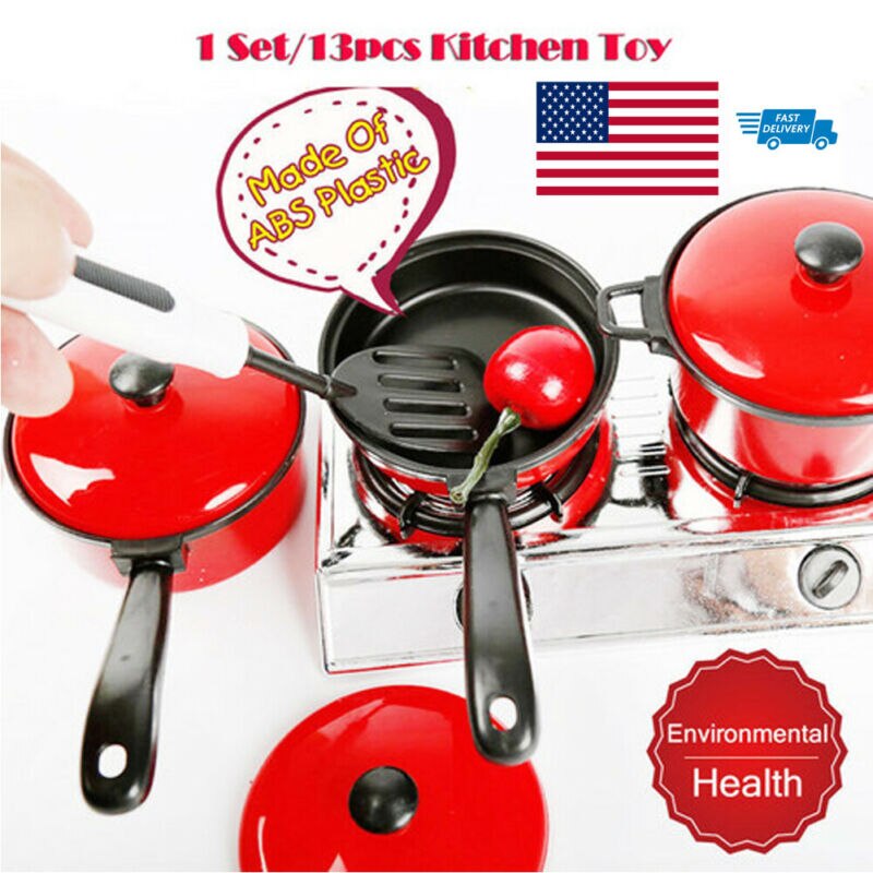 Maison de jeu jouet ustensiles de cuisine | 13 pièces, ustensiles de cuisine, casseroles, vaisselle, ustensiles de cuisine