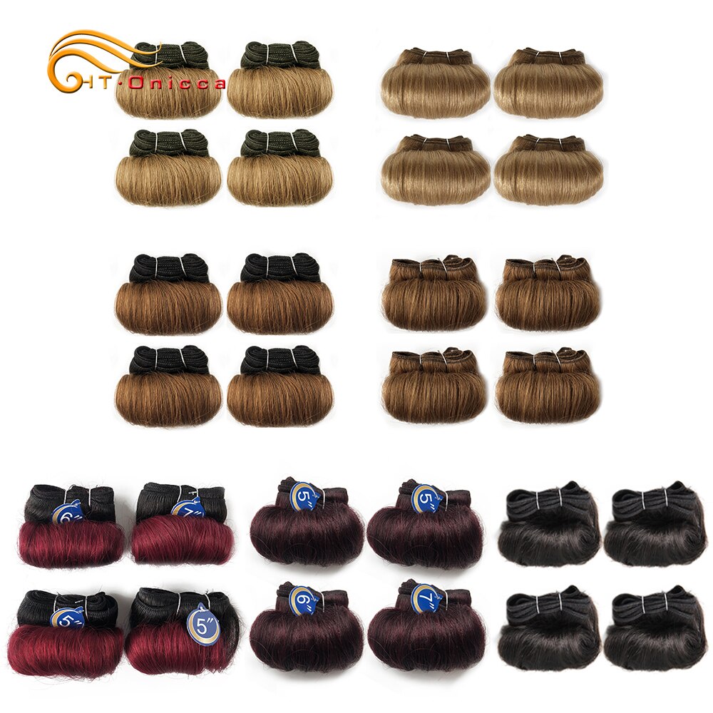 Tissage en lot malaisien naturel bouclé, produits capillaires courts, Extensions de cheveux ondulés, 4 pièces/lot