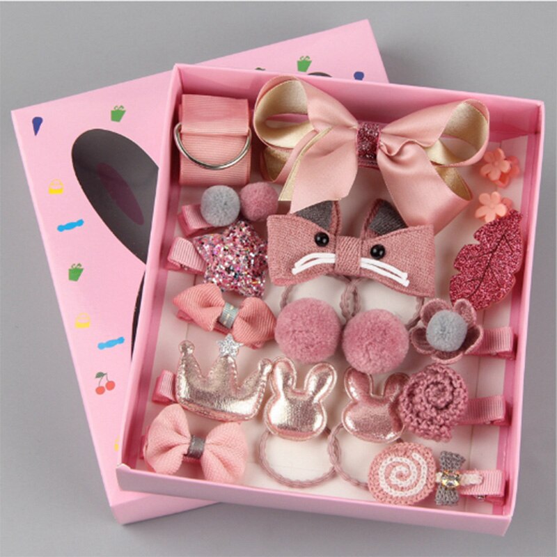 Children's Hair Accessories 18 Piece Set Girl Headdress Baby Korean Princess Super Fairy Cute Little Girl Hairpin Baby Hairpin