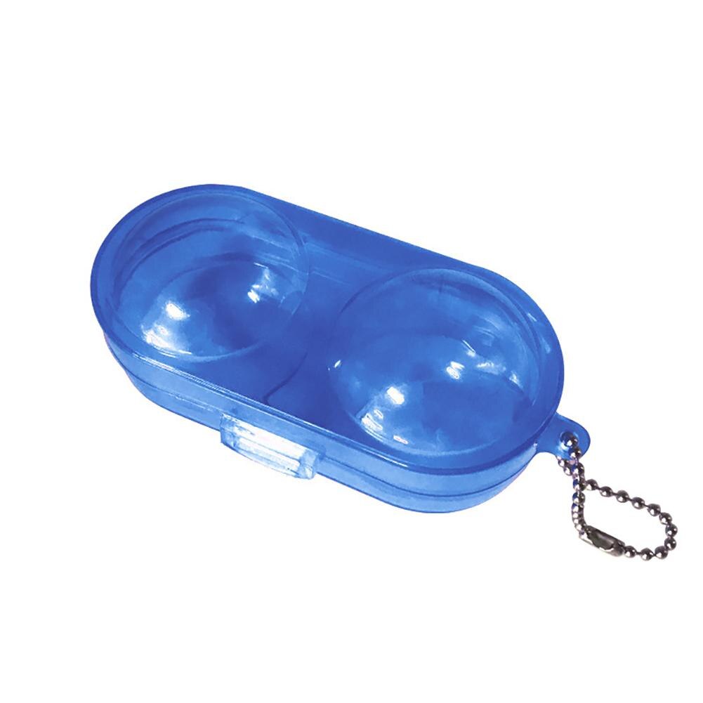 Table Tennis Container Box Portable Plastic Storage Case for 2 Ping-Pong Balls with Key Chain portable training practicing tools: Blue
