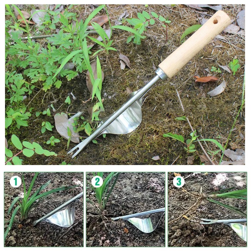 Garten Rasen Jäten Maschine mit V-geformt Gabel lang handhaben, draussen Hof Gras Wurzel Abzieher, Handbuch Jäten Maschine