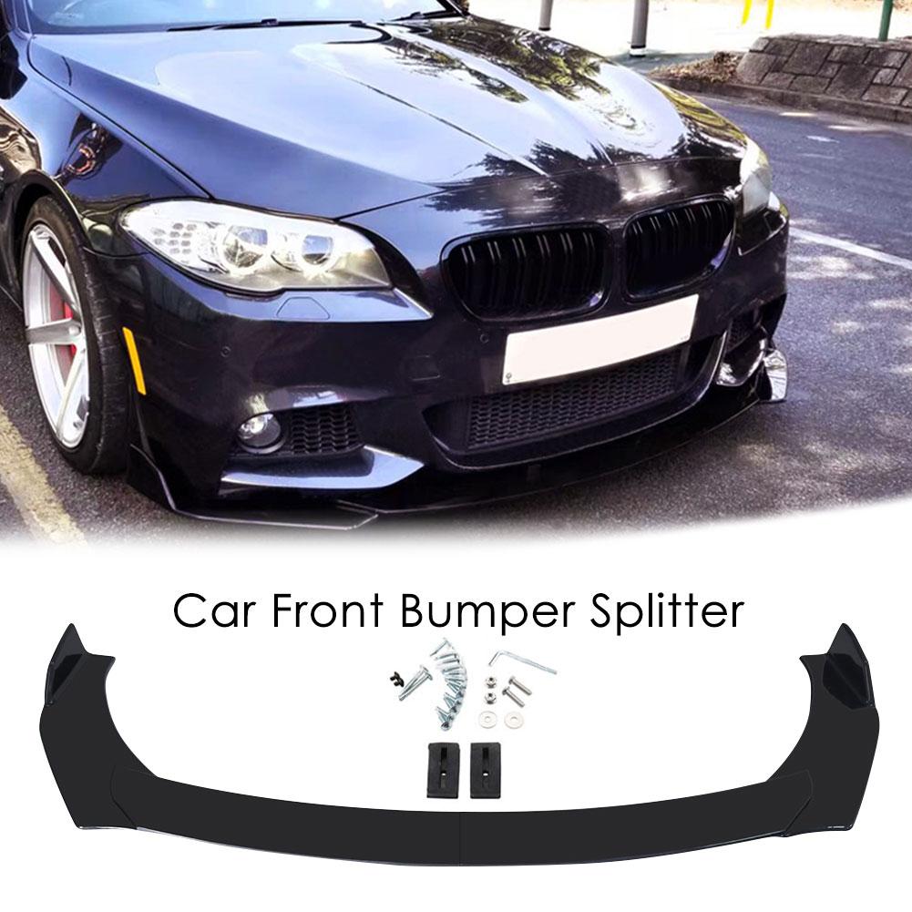 Spoiler Diffuser Car Front Bumper Splitter PP Left Car Front Bumper Splitter Right Bright BlackCar Front Bumper Auto Body Kits