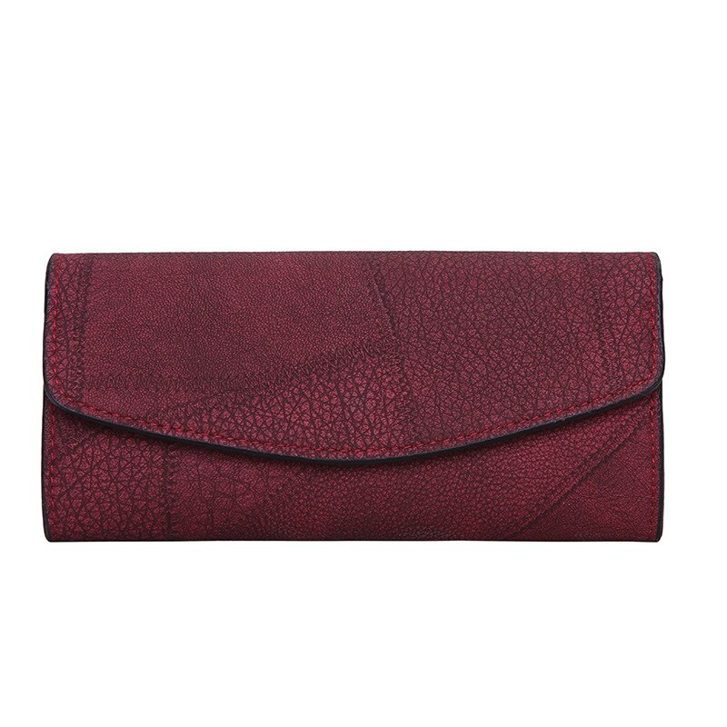 Stil Frauen's Brieftasche einfach retro Mitte-Länge Null qian Tasche unterschiedlich Größe Taschen Handtasche: Burgund