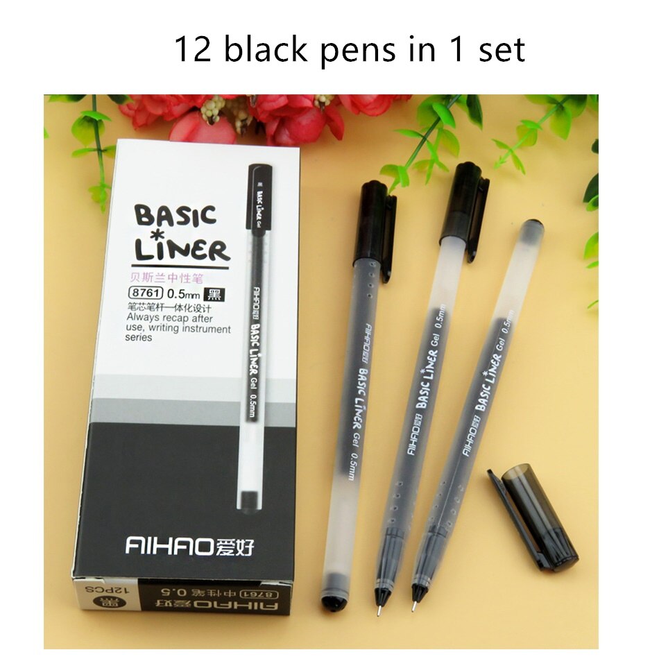 12pcs Basic liner gel pens Ballpoint 0.5mm roller ... – Grandado
