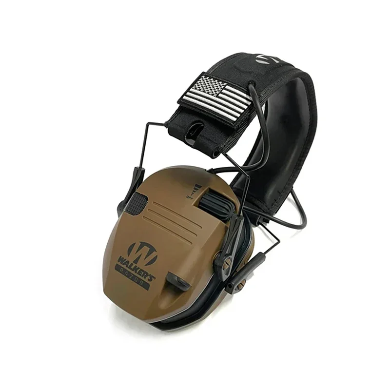 Earmuffs Active Headphones for Shooting Electronic Hearing Protection Ear Protect Noise Reduction Hunting Headphone: Red