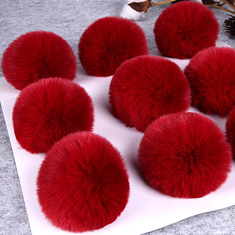 8Cm Diy Winter Zachte Pluizige Rex Konijnenbont Pom Pom Kunstmatige Harige Bal Voor Tassen Mutsen Cap Pompom Accessoires