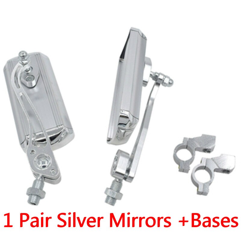 Aluminum Bicycle Rearview Mirror Adjustable Bike Mirror For Road Mountain Folding Bike MTB Rear Mirror Cycling Accessories: Silver Mirrors Bases