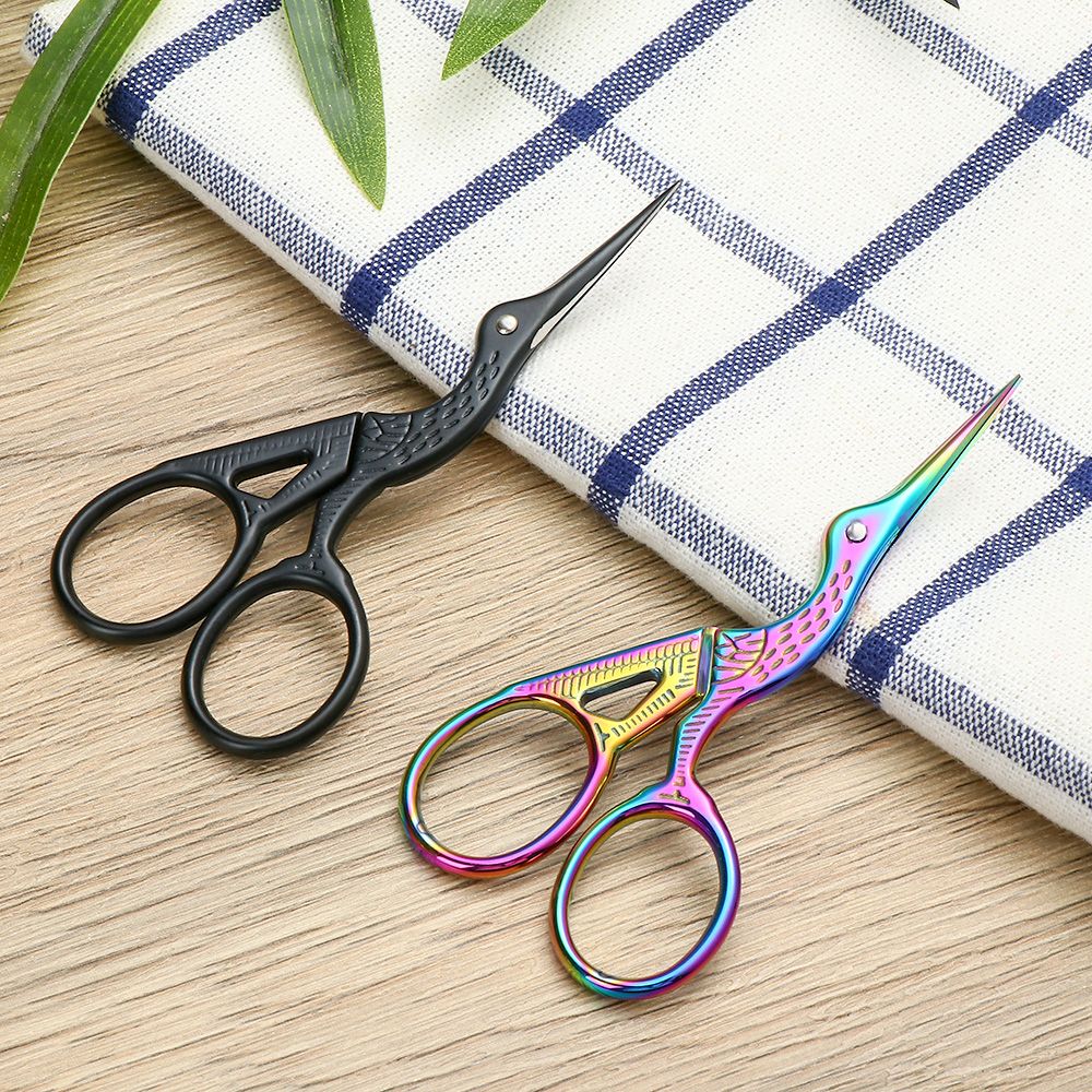 Classic Retro Embroidery Scissors European Crane Small Cross Stitch Sewing Crane Tailor Scissors Office Home Craft Cutting