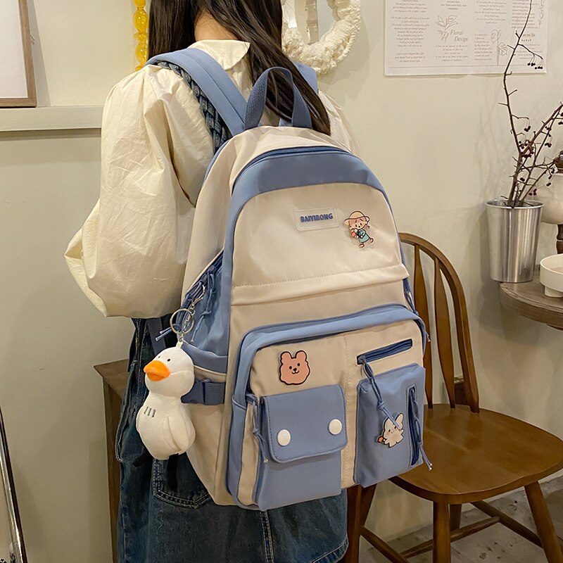 HOCODO Kawaii Women Backpack Female College Bookbag Student Backpack Cute School Bags For Teenage Girl Travel Mochila