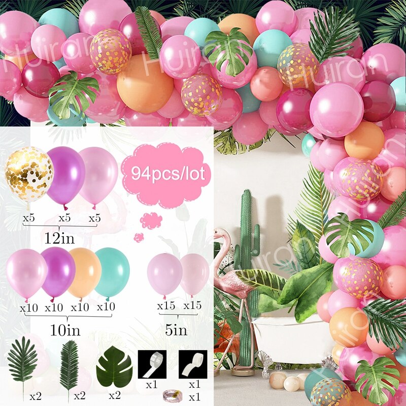 tropisch hawaiisch Ballon Girlande Bogen Bausatz Ballon Baby Dusche Konfetti Ballon Geburtstag Sommer Hawaii Party Dekor Hochzeit: Ballon 4