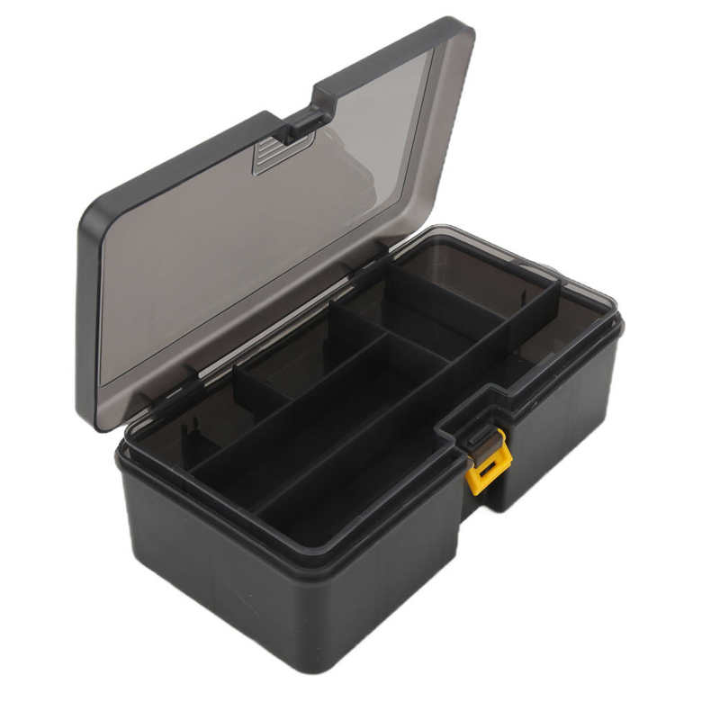 Boîte de rangement pour appâts de pêche, Double couche, multifonctionnelle, en plastique, matériel et accessoires, mallette à outils