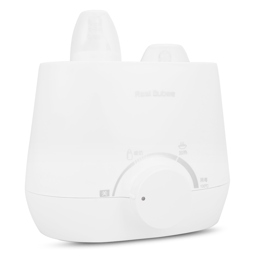 RealBubee 110V Electric Milk Food BPA Free Warmer Baby Feeding Double Bottle Sterilizer with 3 in 1 Function Mother Feeding Tool