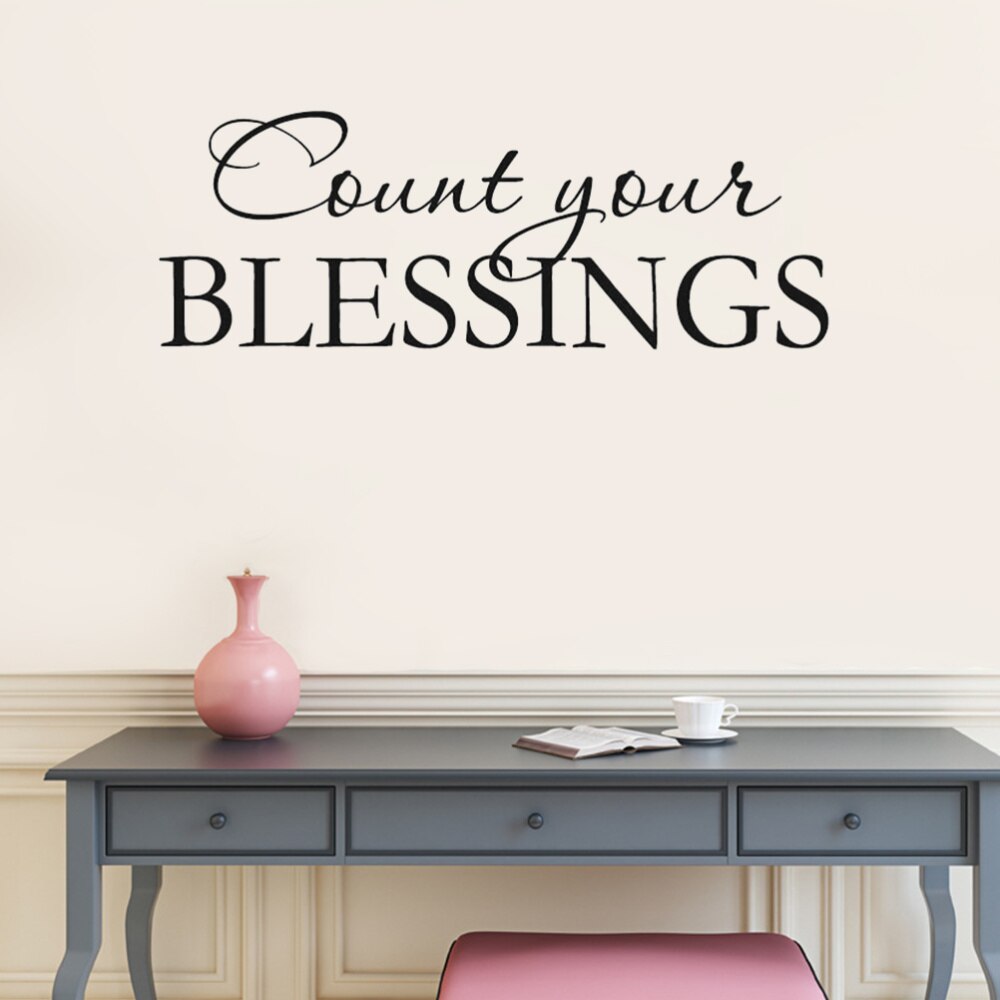 Count Your Blessings Wall Sticker Vinyl Wall Decal Inspirational Wall Decal