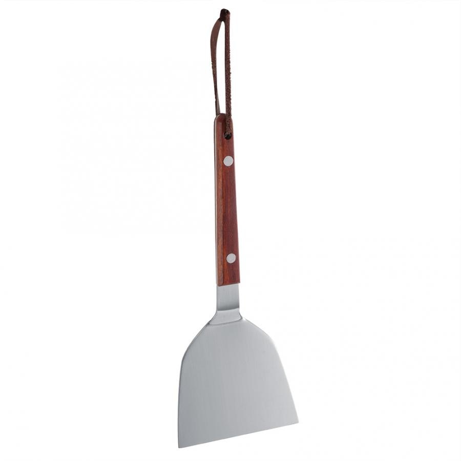 Łopatka kuchenna drewniana rączka grill tokarz stal nierdzewna metalowa skrobak robić naleśnika Teppanyaki łopata naczynie robić gotowania