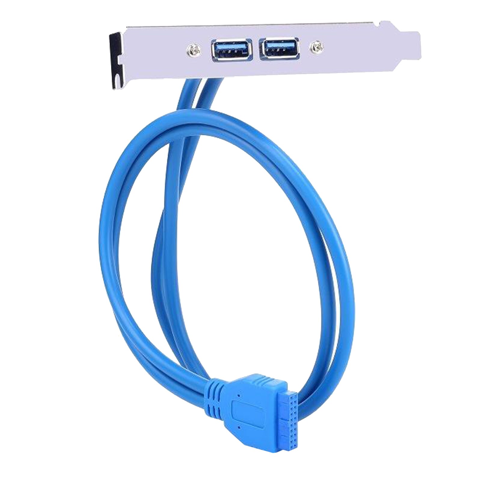 Dual USB 3.0 Type-A Female Panel Mount to Motherboard USB 3.0 Internal IDC 20 Pin Header Adapter