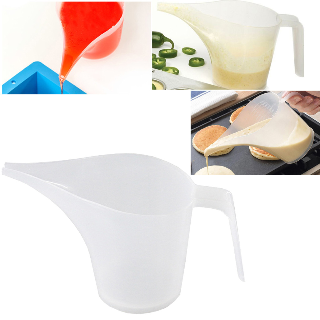 Jarra medidora de plástico para Punta de boca, suministro de utensilios para cocina y panadería, superficie graduada, recipiente para jarra para medir líquidos #35
