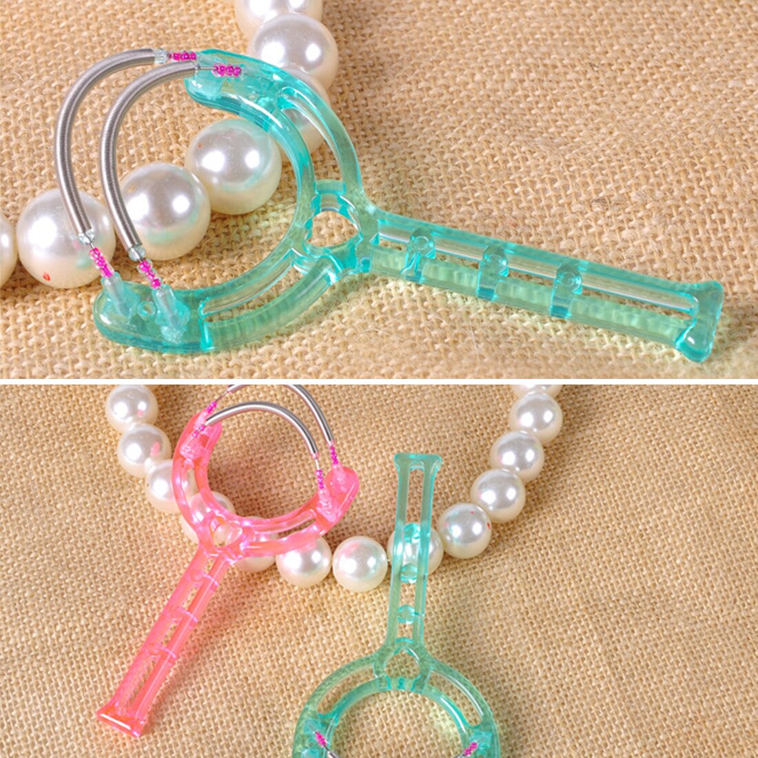 Dobrej jakości 1 PC Handheld podwójne sprężyny wałek twarzy depilacja depilator włosów nawlekacz twarzy narzędzie robić usuwania włosów losowy kolor