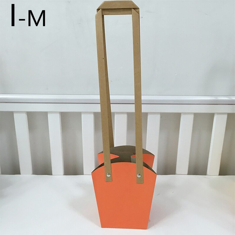Waterproof Kraft Paper Flower Box Flowers Packaging Box Flower Basket Flower Folding Handbag: I