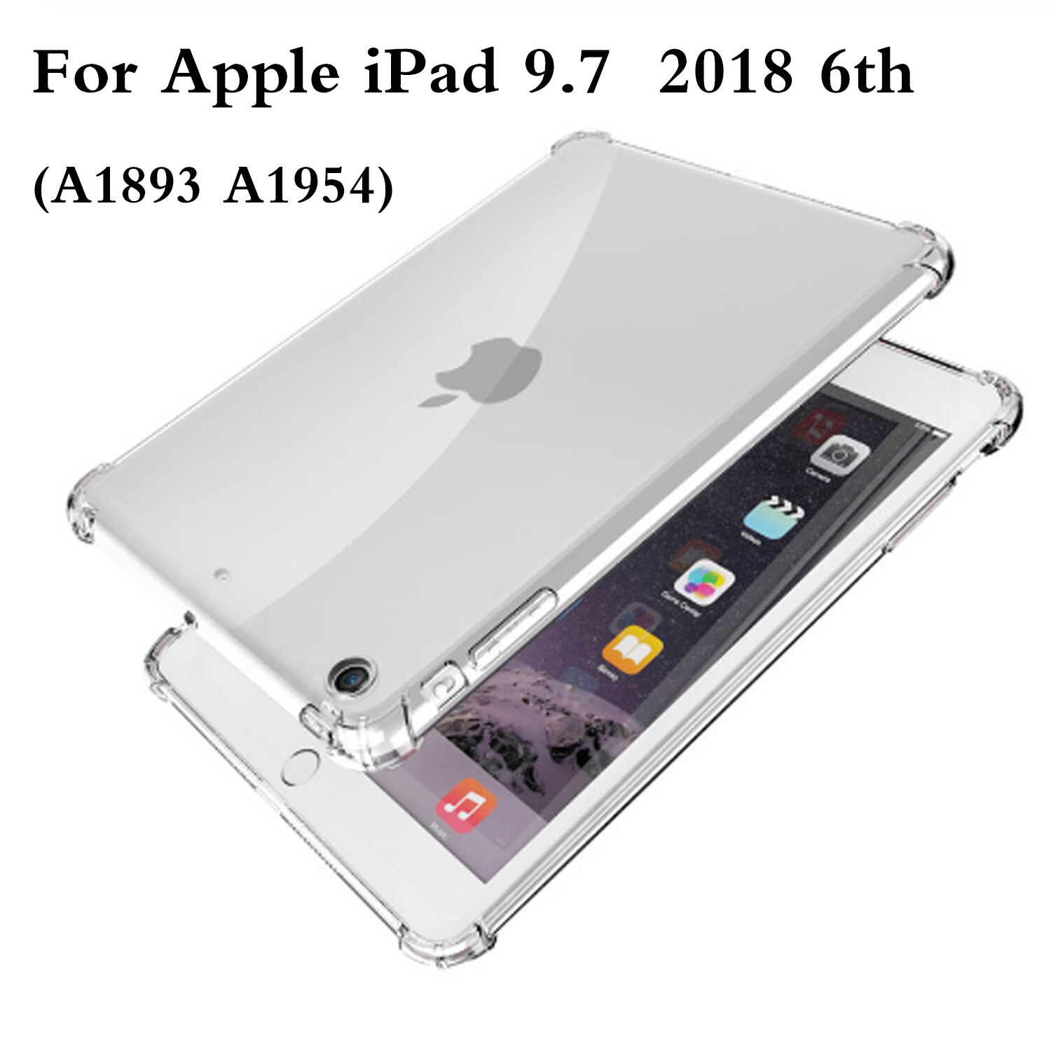 Dla iPad 9.7 2017 2018 2019 10.2 5th 6th 7th generacji przypadku odporność na upadek miękkie etui TPU dla iPad powietrza 1 2 3 Pro 9.7 10.5 11: For ipad 9.7 2018