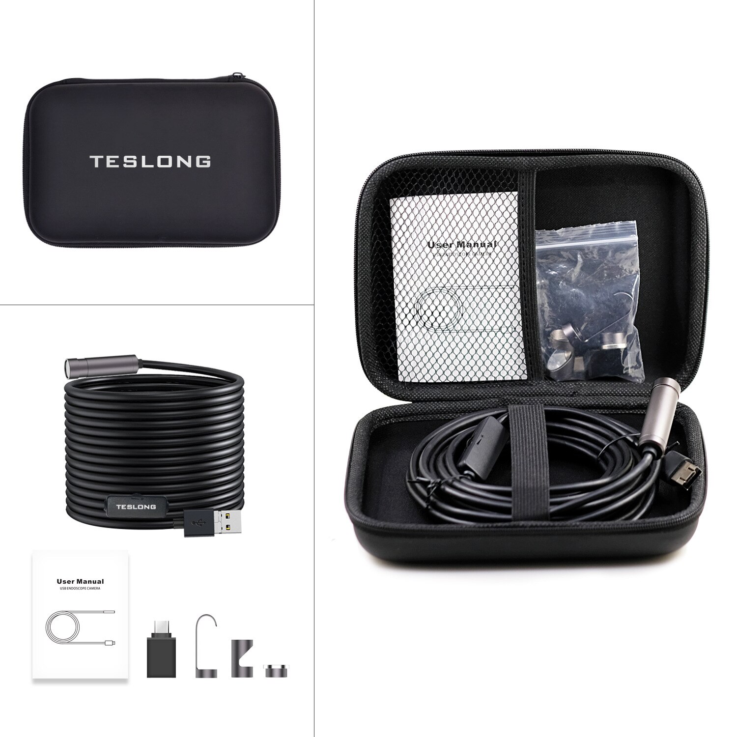 Teslong 5.0MP 3 In 1 Usb Endoscoop Camera 2594X1944P IP67 Autofocus Industriële Borescope Harde Draad Inspectie camera Autofocus