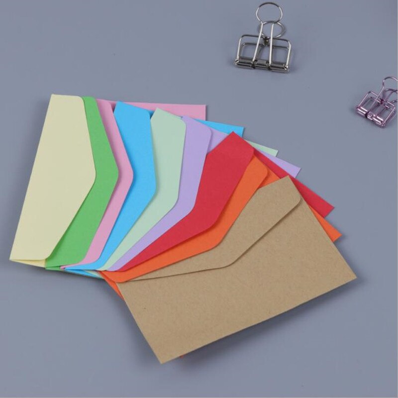 10 Stks/partij 14 Snoep Kleuren Blank Mini Enveloppen Envelop Bruiloft Verjaardagsfeestje Uitnodiging Benodigdheden Kraftpapier Enveloppen