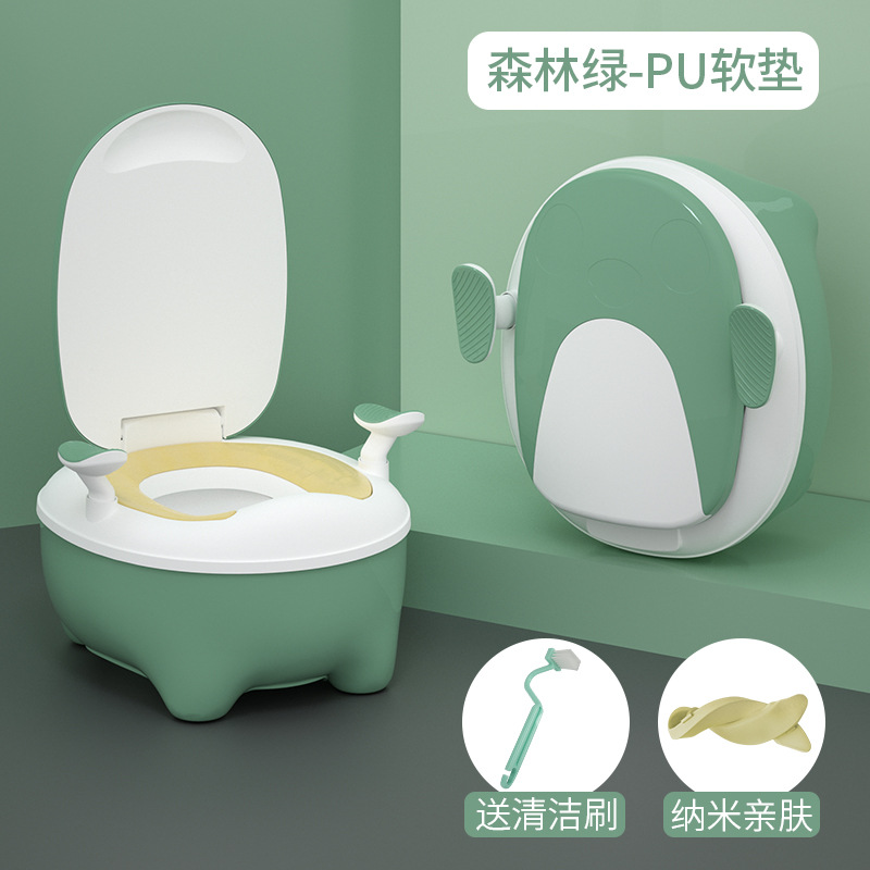 Urinoir pour bébé, grand pot amovible, pratique, facile à nettoyer, en PP , coloré, mignon, dessin animé, pour enfants: PU Green