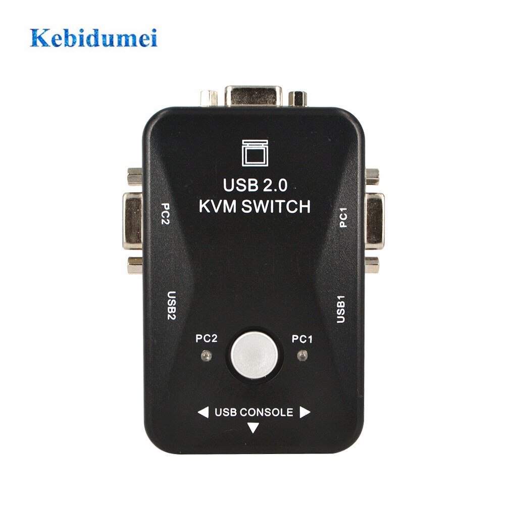 Kebidumei 2 Port KVM USB Switch Switcher Manual VGA USB KVM Switch BOX USB 2.0 Muis Toetsenbord 1920*1440
