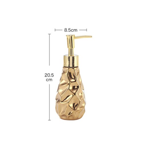 Jinserta Keramische Badkamer Set Zeepdispenser Tandenborstel Cup Luxe Gold Home Hotel Handdesinfecterend Shampoo Fles Zeep Lade: Soap Dispenser