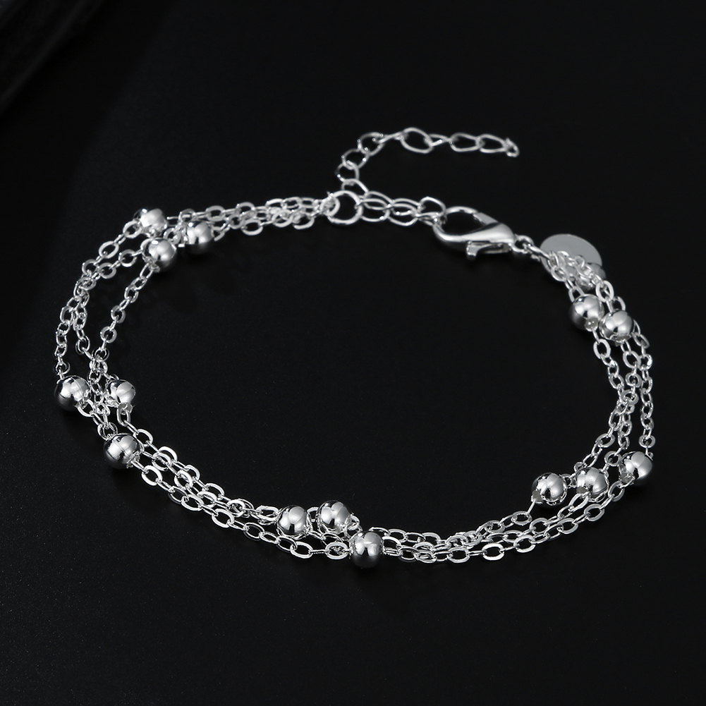 Fine 925 sterling silver Chain stars Bracelets for women Charms party Wedding Jewelry: Silver