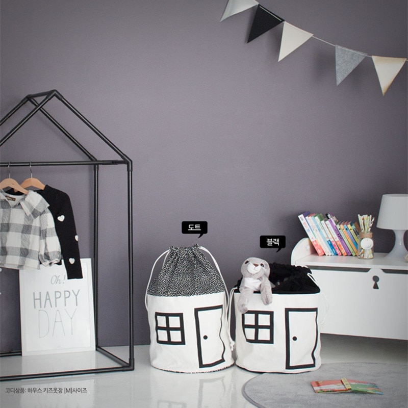 Ins Nordic Leuke Kleine Huis Pasgeboren Baby Slaapkamer Decor Baby Baby Bed Kamer Lakens Bumper Tas Voor Speelgoed Kinderen Decoratie tent