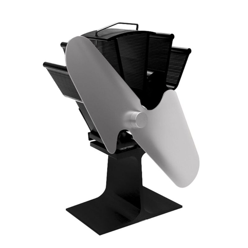 2 Blades Heat Powered Stove Fireplace Fan Fuel Saving Silent Ecofan for Wood Log Burner Heater HX6C