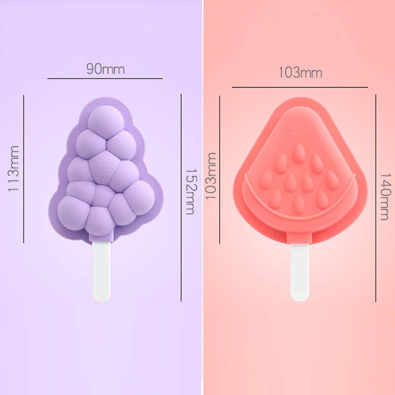 Molde de helado de silicona para el hogar, base para el hogar, modelo de helado, molde para paletas de fruta: 5