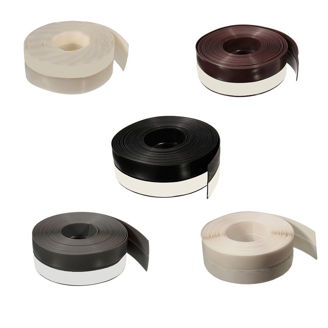 5M Self-adhesive Draught Excluder Strip Window Door Seal Weather Tape Rubber, White