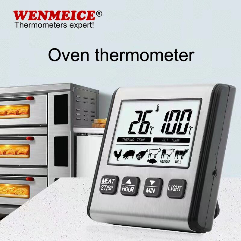 Digitale Bbq Vlees Thermometer Grill Oven Thermomet Met Timer &amp; Rvs Probe Koken Keuken Thermometer TP-710