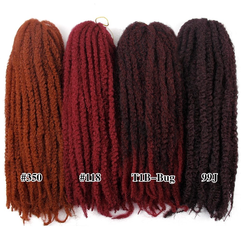 Marley fletninger hæklet ombre afro kinky twist hår syntetisk fletning hår hæklet fletninger hair extensions