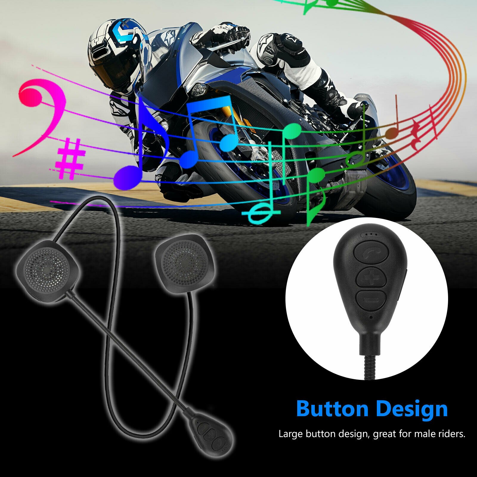 Motorsykkel hjelm headset trådløs bluetooth 5.0 hodetelefon høyttaler moto handsfree stereo øretelefon hjelm hodetelefoner  mp3 høyttaler