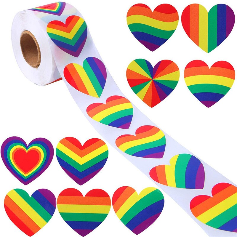 500 stücke Neue Herz Runde Form Etiketten Papier Verpackung Aufkleber Candy Dragee Tasche Box Verpackung Kuchen Tasche Hochzeit Dank aufkleber: Heart-7