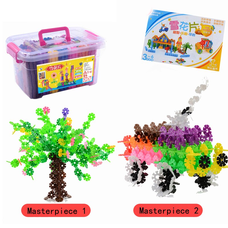 Rompecabezas 3D de plástico para niños, juguetes creativos de construcción de copos de nieve, juego de discos de plástico entrelazados, juguete para el cerebro