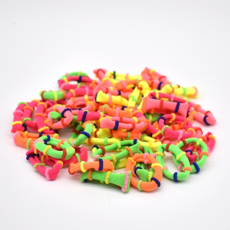 Nuovo 100 pz/lotto Le Ragazze di Colori Della Caramella di Nylon 3 CENTIMETRI di Gomma Bande di Sicurezza Dei Bambini Fasce Elastiche Dei Capelli Coda di Cavallo Titolare Dei Capelli Dei Bambini accessori