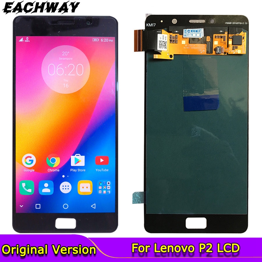 100% Tested 5.5" For Lenovo P2 LCD Display Touch Screen Digitizer Assembly With Frame For Lenovo P2 P2c72 P2a42 LCD Screen