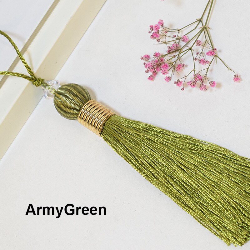 Pompon boule avec corde suspendue 10cm, 2 pièces/lot, garniture pompon à coudre en soie, décoration clé pour rideau, décoration de la maison: ArmyGreen