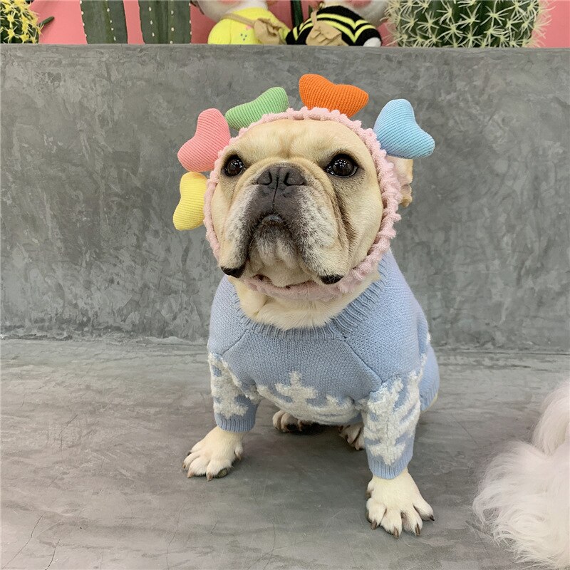 Suéter para mascotas, ropa para perros y gatos, tridimensional, jacquard, copo de nieve, ropa de lucha contra la ley, Corgi, Schnauzer, Otoño e Invierno