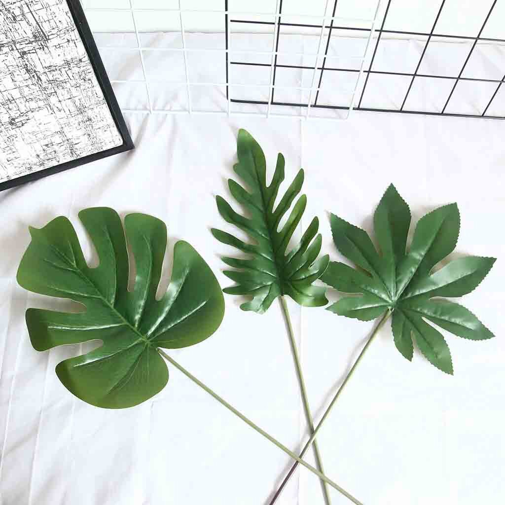 Kunstplanten Groene Palm Fern Turtle Leaf Plant Boom Nep Bloem Tak Groene Bruiloft Woondecoratie