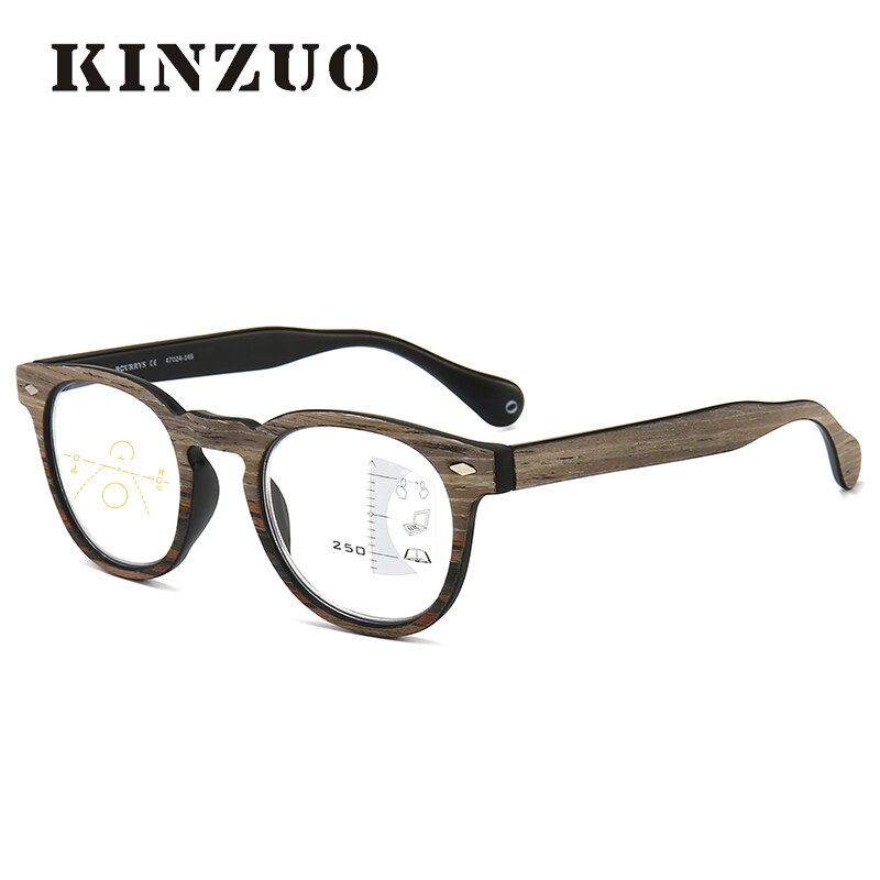 Mens high end Progressive multifocal reading glasses Women prescription glasses Wooden glasses frame for Unisex large T1810