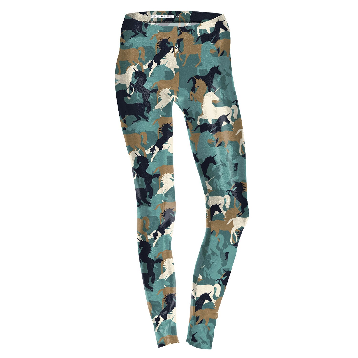 JIGERJOGER Unicorn HORSE camouflage athletic Leggings SUBLIMATION stampa 3D digital printing plus size sports leggings: L