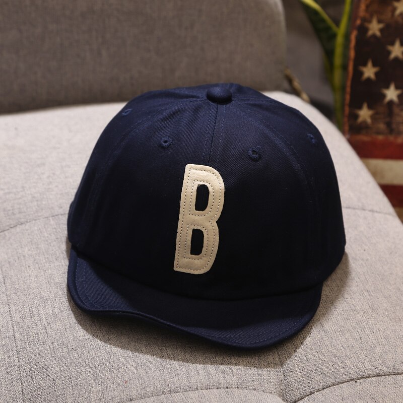 Casquette de Baseball avec lettres pour bébé, couleur unie, à bord souple, pour garçon et fille, chapeau de soleil, Snapback, Hip-Hop, printemps et été: Navy Blue