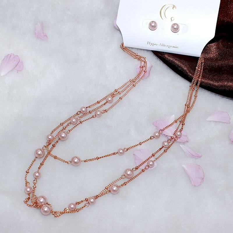 Mode Multi-Layer Ketting Rose Gold Veelzijdige Trend Temperament Vrouwen Accessoires Xl0518