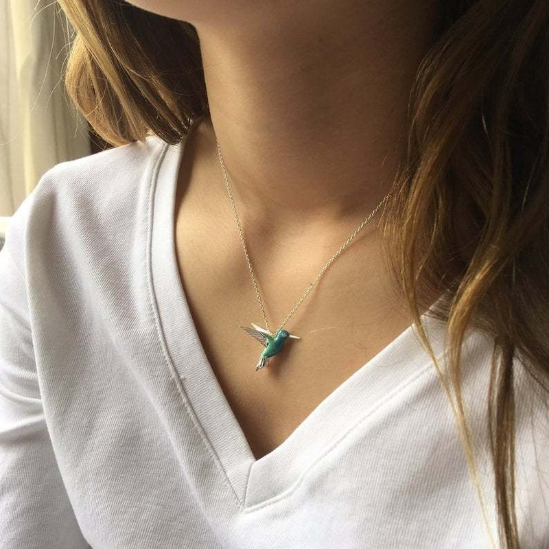 Kristal Dier Kolibrie Kettingen Mode Blauwe Kleur Sleutelbeen Ketting Swallow Vogels Kettingen Collares Joyeria Mujer