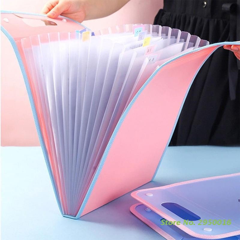A4 13 Pocket Expanding File Folder Organizer with Dividers Letter Size Expandable Accordion Document Bag Business Briefcase