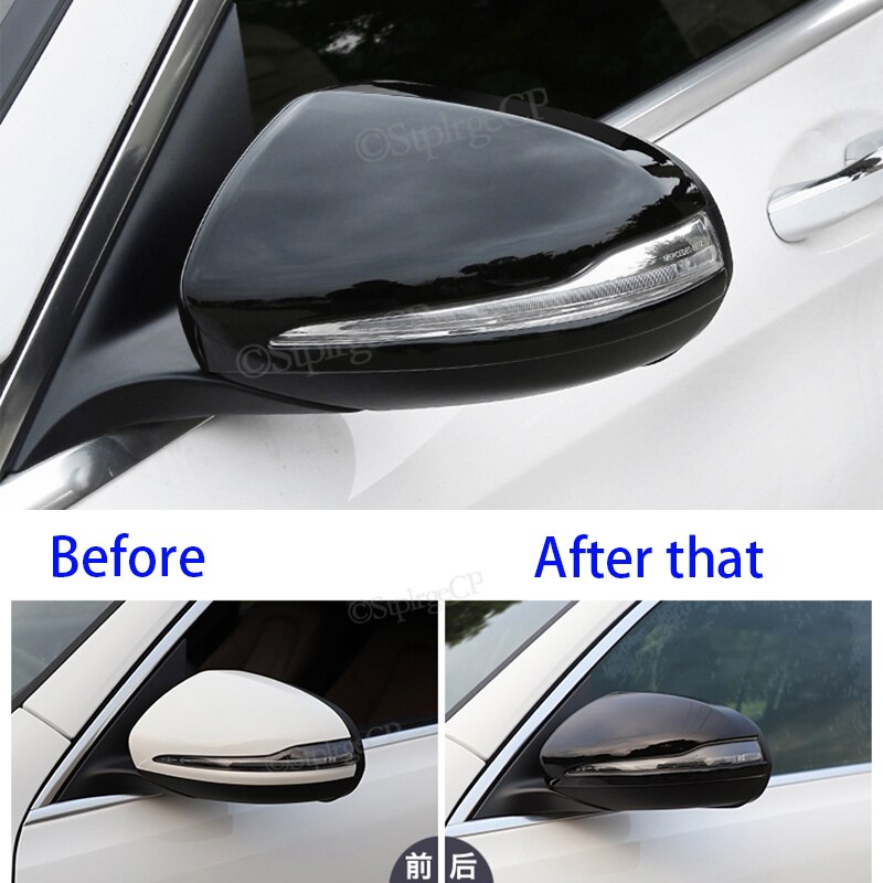 Cubierta de espejo retrovisor de coche, embellecedor LHD negro brillante para mercedes-benz Clase C W205 Clase E W213 glc-class X253 Clase S W222 ABS